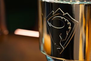 Sanremo espresso machine group head logo close-up