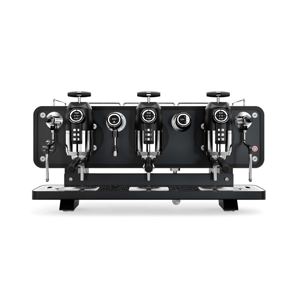 Sanremo Opera 3 Group commercial espresso machine in black front view