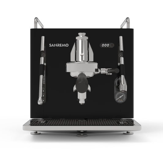Sanremo CUBE espresso machine for home baristas in matte black, sleek prosumer design